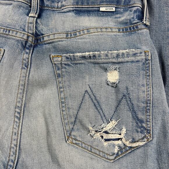 Light Blue Distressed Women's Cropped Jeans - Picture 14 of 16